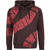 Kapuzenpullover für Männer  schwarz/bordeaux "Tie Dye Hoody" von RED by EMP von RED by EMP