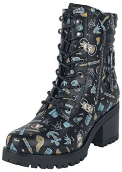 RED by EMP Damen Schwarze Boots mit Allover Print EU39 von RED by EMP