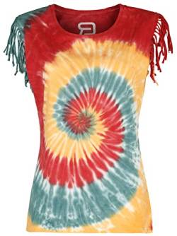 RED by EMP Damen T-Shirt mit Multicolor Batik- Waschung M von RED by EMP