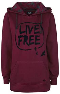 RED by EMP Damen dunkelroter Langer Hoodie mit Print S von RED by EMP