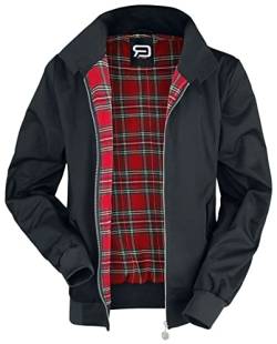 RED by EMP Herren schwarze Basic Jacke mit karriertem Futter M von RED by EMP