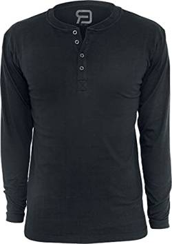 RED by EMP Herren schwarzes Basic Langarmshirt mit Kopfleiste 5XL von RED by EMP