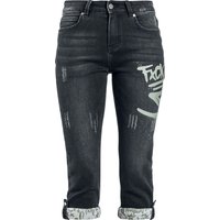 Short für Damen  schwarz "3/4 Jeans mit Graffiti Details" von RED by EMP von RED by EMP