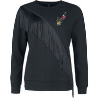 Sweatshirt für Damen  schwarz "Sweatshirt mit Fransen und Stickerei" von RED by EMP von RED by EMP