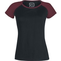 T-Shirt für Damen  schwarz/bordeaux "Short Raglan Road" von RED by EMP von RED by EMP