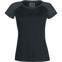 T-Shirt für Damen  schwarz/grau meliert "Short Raglan Road" von RED by EMP von RED by EMP