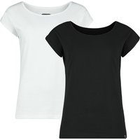 T-Shirt für Damen  schwarz/weiß "Double Pack T-Shirts" von RED by EMP von RED by EMP