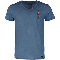 T-Shirt für Männer  blau "T-Shirt mit Dolch und Stickerei" von RED by EMP von RED by EMP