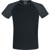 T-Shirt für Männer  schwarz/dunkelgrau "Short Raglan Road" von RED by EMP von RED by EMP