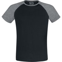 T-Shirt für Männer  schwarz/hellgrau meliert "Short Raglan Road" von RED by EMP von RED by EMP
