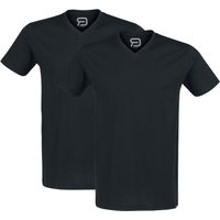 T-Shirt für Männer  schwarz "Doppelpack T-Shirts mit V-Ausschnitt" von RED by EMP von RED by EMP