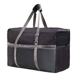 REDCAMP Große Reisetasche mit verstellbarem Riemen, 60 l/55,9 cm leichte Reisetasche, faltbar für Männer und Frauen, schwarz 35,6 cm Höhe von REDCAMP