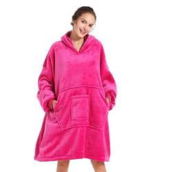 REDESS Decken-Hoodie-Sweatshirt, tragbare Decke, übergroßer Sherpa mit Ärmeln und Riesentasche, kuscheliger Kapuzenpullover, warm für Erwachsene Kinder von REDESS
