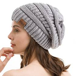 REDESS Slouchy Beanie Mütze für Herren und Damen Winter Warm Chunky Soft Oversized Zopfstrickmütze von REDESS