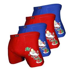 REDO Special Edition Boxershorts Xmas Weihnachtsgruss Collection aus Baumwolle, Größe Large (L), Farbe je 2X rot, blau von REDO