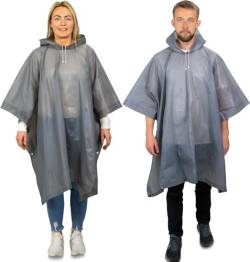 REDSTAR 2er Pack Regenponcho wasserdicht – Regenmäntel Damen und Herren – Wiederverwendbares Regencape für Erwachsene – Friesennerz, Fahrrad Regenbekleidung, Festival Gadget, Wandern Zubehör von REDSTAR