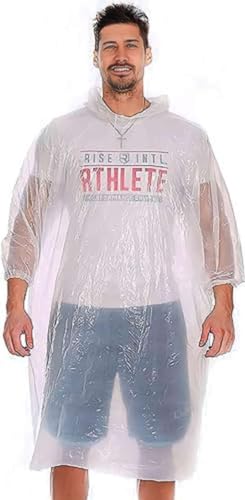 REDSTAR Regencape Damen und Herren Transparent – Wasserdichter Regenponcho Einweg – Wandern Zubehör, Festival Gadget für Wacken – Raincoat Regenkleidung Wanderausrüstung – Einheitsgröße, 5 Stk. von REDSTAR