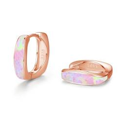 Creolen-Opal Ohrringe 925 Sterling Silber Damen Creolen Ohrringe Created Opal Kleine Huggie Creolen Ohrringe Hypoallergene Schmuck Frauen Kinder 6 von REDSUN