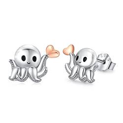 Oktopus Ohrringe 925 Sterling Silber Tier Ohrringe Schmuck Geburtstagsgeschenk für Mädchen Frauen von REDSUN