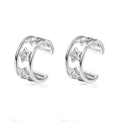 REDSUN 925 Sterling Silber Ohr Manschette Ohrringe Set für Frauen Non-Piercing Star Ohr Manschette mit Geschenk Box für Frauen Mädchen von REDSUN