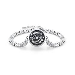 REDSUN Fische Armbänder für Damen 925 Sterling Silber Konstellationsarmband Horoskop Sternzeichen 12 Konstellation Anhänger Halskette für Damen und Mädchen von REDSUN