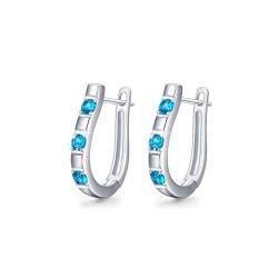 REDSUN Frauen Creolen Ohrringe U-förmig Ohrringe 925 Sterling Silber mit Cubic Zirkonia Huggie Hoop Ohrringe Schmuck Geschenke für Frauen Mädchen von REDSUN