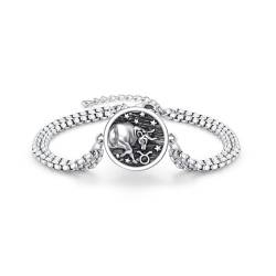 REDSUN Stier Armbänder 925 Sterling Silber Konstellationsarmband Horoskop Sternzeichen 12 Konstellation Anhänger Halskette für Damen und Mädchen von REDSUN