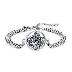 Redsun REDSUN Saint Christopher Armbänder 925 Sterling Silber Religiöser Beschützer Armband Verstellbares Erzengel Saint Christoph Amulett Schutzpatron Armbänder Schutz Schmuck Geschenke von REDSUN