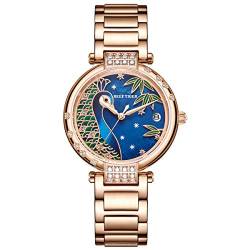 REEF TIGER Damen Uhr analog Automatik mit Leder Armband RGA1587 (RGA1587-PLLS) von REEF TIGER
