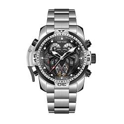 REEF TIGER Fashion Design Sport Automatische mechanische Uhr Spinne Zifferblatt mit komplizierten Jahr Monat Kalender Stahl Armband Uhren RGA3532SP (RGA3532SP-YBY) von REEF TIGER