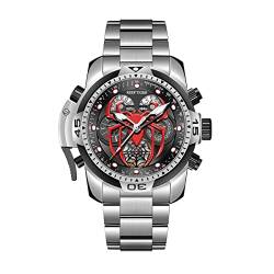 REEF TIGER Fashion Design Sport Automatische mechanische Uhr Spinne Zifferblatt mit komplizierten Jahr Monat Kalender Stahl Armband Uhren RGA3532SP (RGA3532SP-YBYR) von REEF TIGER
