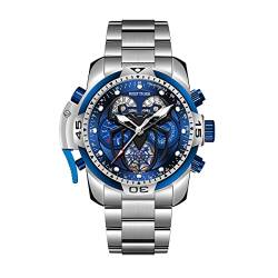 REEF TIGER Fashion Design Sport Automatische mechanische Uhr Spinne Zifferblatt mit komplizierten Jahr Monat Kalender Stahl Armband Uhren RGA3532SP (RGA3532SP-YLY) von REEF TIGER