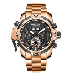 REEF TIGER Sport Herrenuhr Automatik Komplizierte Uhr mit Roségold Armband RGA3532 (RGA3532-PBOP) von REEF TIGER