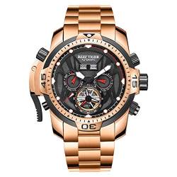 REEF TIGER Sport Herrenuhr Automatik Komplizierte Uhr mit Roségold Armband RGA3532 (RGA3532-PBRP) von REEF TIGER