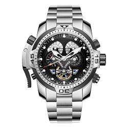 REEF TIGER Sport Herrenuhr Automatik Komplizierte Uhr mit Rostfreier Stahl Armband RGA3503 (RGA3503-YBY) von REEF TIGER