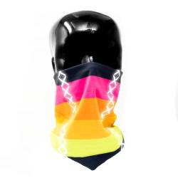 REEFLEXX Colour Stripes Loop, Schlauchschal Halstuch Multifunktionstuch, bedruckt und mit Reflektoren atmungsaktiv, für Erwachsene von REEFLEXX