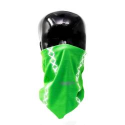 REEFLEXX Plain Green Loop, Schlauchschal Halstuch Multifunktionstuch Grün, bedruckt und mit Reflektoren atmungsaktiv, für Erwachsene von REEFLEXX