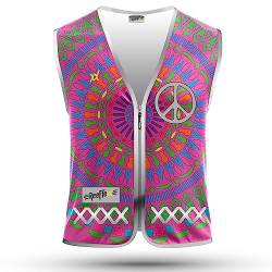 REEFLEXX Warnweste Damen Sicherheitsweste, erhöhte Sichtbarkeit im Straßenverkehr, Joggen, Fahrrad oder Auto, Pink Mandala, Größe S/M von REEFLEXX