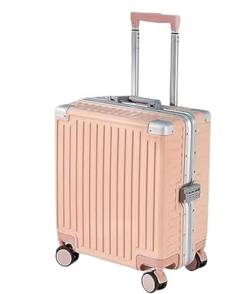 Kabinenkoffer Koffer Rollkoffer 18-Zoll-Handgepäck Mit Rädern, Abnehmbare Trennwand, Koffer, Aufgegebenes Gepäck Reisekoffer Handgepäck (Color : Rosa, Size : 18in) von REEKOS