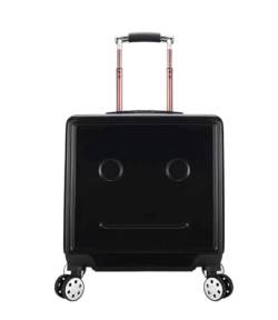 Kabinenkoffer Koffer Rollkoffer Handgepäck, Verstellbarer Trolley-Koffer Für Reisen, Einsteigen, Zahlenschloss Reisekoffer Handgepäck (Color : Black, Size : 18in) von REEKOS