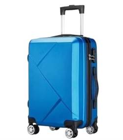 REEKOS Kabinenkoffer Koffer Rollkoffer Handgepäck-Hartschalenkoffer Mit Spinnerrädern Leichter Hartschalenkoffer Reisekoffer Handgepäck (Color : Blue, Size : 24in) von REEKOS