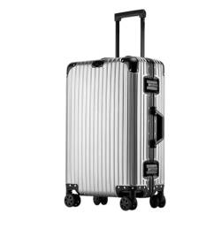 REEKOS Kabinenkoffer Koffer Rollkoffer Handgepäckkoffer, Reißverschlussloser Aluminiumrahmen, Großes Fassungsvermögen Reisekoffer Handgepäck (Color : F, Size : 20Inch) von REEKOS