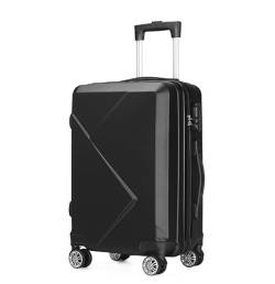 REEKOS Kabinenkoffer Koffer Rollkoffer Hartschalen-Gepäckkoffer Mit Spinner-Rädern, Leichte Hartschale Mit Spinner-Rädern Reisekoffer Handgepäck (Color : Black, Size : 24in) von REEKOS