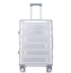 REEKOS Kabinenkoffer Koffer Rollkoffer Koffer Reisekoffer Hartschalen-Handgepäck 20" Mit Leisen Flugzeug-Spinnerrädern Reisekoffer Handgepäck (Color : White, Size : 20inch) von REEKOS