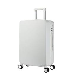 REEKOS Kabinenkoffer Koffer Rollkoffer Tragbare Hartschalen-Gepäck-Sicherheitskoffer Mit Zahlenschloss, Leises Und Reibungsloses Gepäck Reisekoffer Handgepäck (Color : White, Size : 24inch) von REEKOS