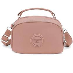 REETEE Kleine Umhängetasche Damen Wasserdicht Nylon Crossbody Bag Damen mit Mehreren Taschen,Stylisch Handtasche Damen Umhängetasche mit Abnehmbar Schultergurt(Rosa) von REETEE