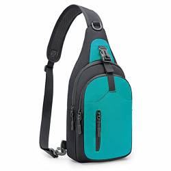 REETEE Leichte Brusttasche Sling Schulter Rucksäcke, Brusttasche Herren mit Verstellbarem Schultergurt, Umhängetasche Crossbody Bag Backpack für Outdoorsport, Radfahren, Hundewandern (blauer See) … von REETEE