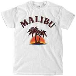 Malibu Rum White T-Shirt Funny Black Cotton Tee Vintage Gift for Men von REFENG