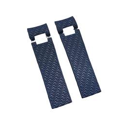 REFKIT 22 x 20 mm wasserdichtes Silikonkautschuk-Armband for Armbanduhren for Ulysse for Nardin-Bügelwerkzeuge (Color : Blue strap, Size : Without buckle) von REFKIT