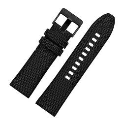 REFKIT For DIESEL for Dz4500 for Dz4506 for DZ7420 for DZ4318 Leinwand Silikon Armband männer 24 26 28mm Zubehör nylon Armband (Color : Black black clasp, Size : 26mm) von REFKIT